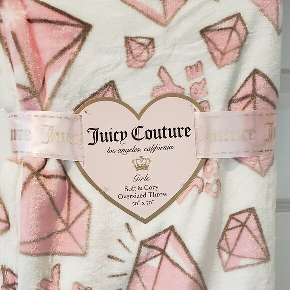 NWT: Juicy Couture Diamonds Plush Throw Size: 50x70 - Picture 2 of 5